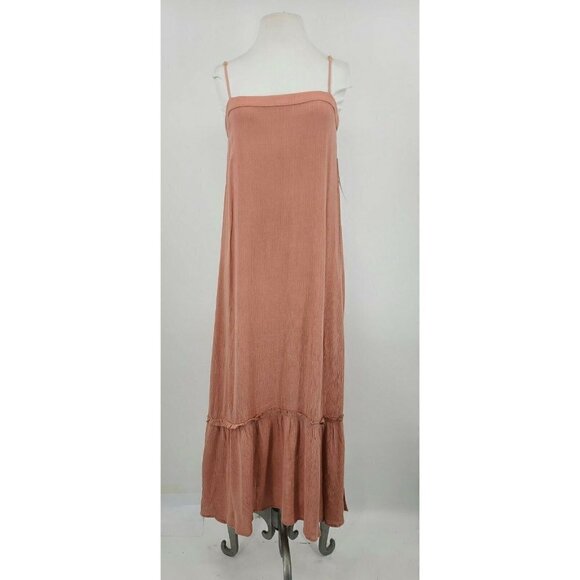 New Flynn Skye Margo Pink Crinkle Dress Womens XS Rayon Spaghetti Straps - Picture 3 of 8